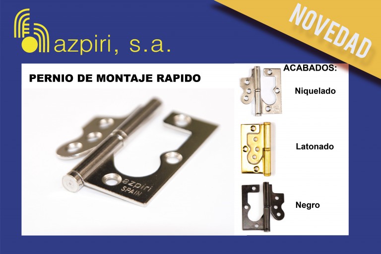 Nuevo pernio de acero de Azpiri sin mecanizado